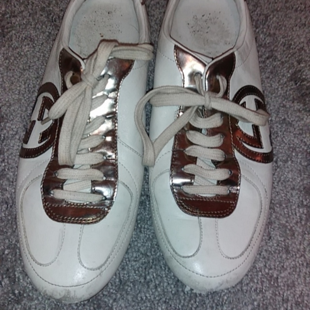 Gucci Sneakers Cream And Gold